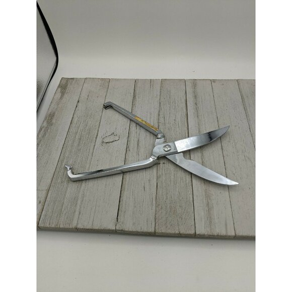 AS Italy Chrome Kitchen Shears Scissors Bone Poultry Shellfish 10 1/2" - Picture 1 of 9